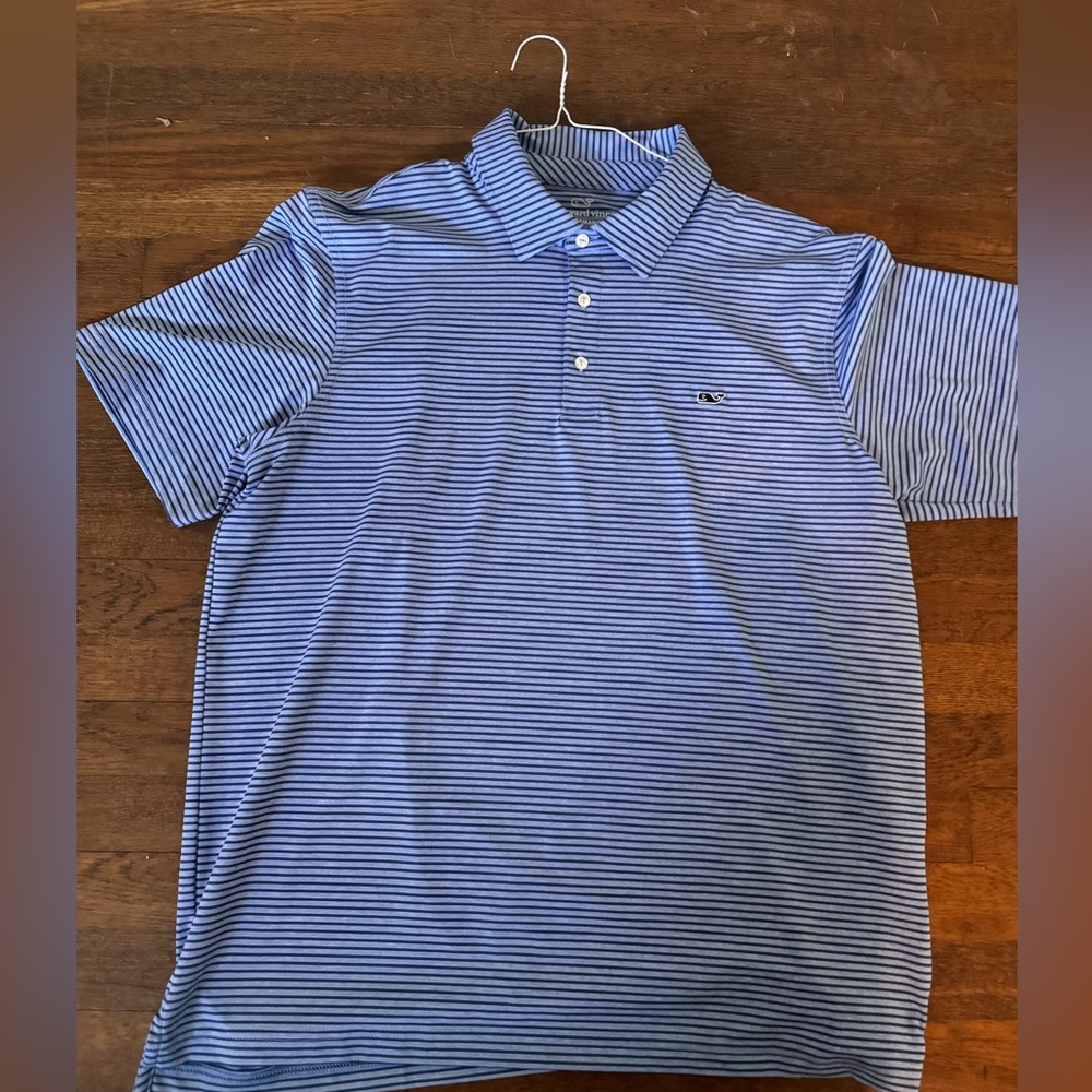 Hardly Worn Vineyard Vines Blue Striped Polo